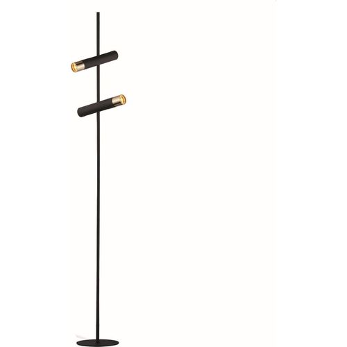 Stehlampe LED Metall 151 cm hoch in Schwarz Gold 3000 K warmweißes Licht 526 lm Modern Stehleuchte
