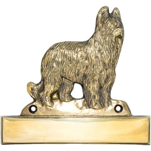Briard, Berger de Brie - Haustürschild mit Hund, Messingschild mit Namen, personalisiertes Türschild mit Markennamen Art-Dog