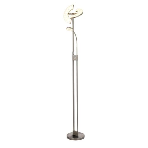 LED Stehlampe Metall 210 cm Nickel matt warmweiß 3000 K 3306 lm Modern