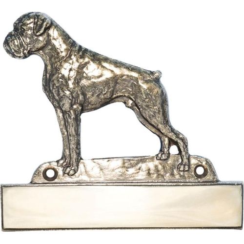 Boxer, Deutscher Boxer I - Haustürschild mit Hund, Messingschild mit Namen, personalisiertes Türschild mit Markennamen Art-Dog