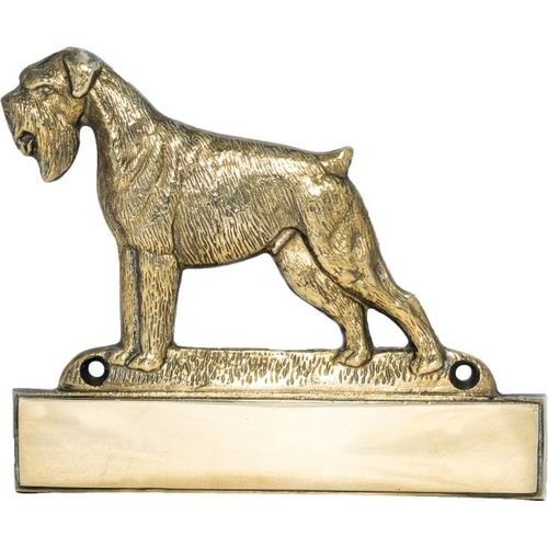 Schnauzer - Haustürschild mit Hund, Messingschild mit Namen, personalisiertes Türschild mit Markennamen Art-Dog