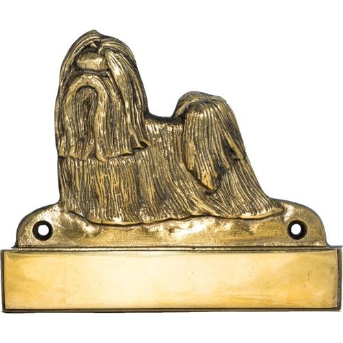 Shih Tzu - Haustürschild mit Hund, Messingschild mit Namen, personalisiertes Türschild mit Markennamen Art-Dog