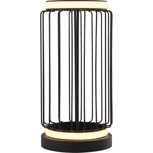 Tischleuchte Metall LED Ø 16 cm rund 33 cm Schwarz Weiß 3000 K warmweißes Licht 365 lm Modern