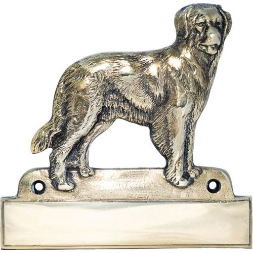 Hovawart - Haustürschild mit Hund, Messingschild mit Namen, personalisiertes Türschild mit Markennamen Art-Dog