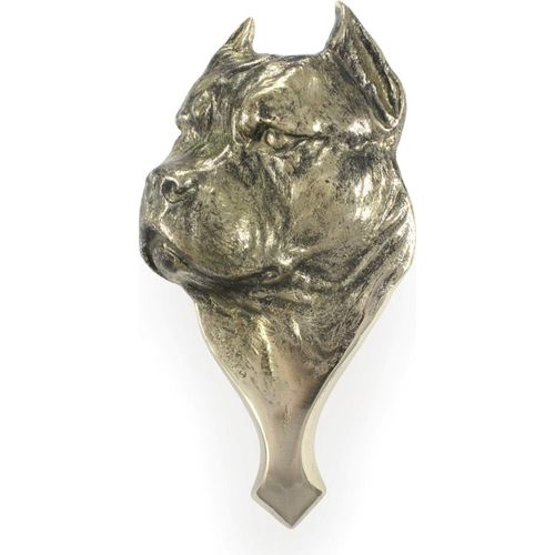 American Staffordshire Terrier, Amstaff - Türklopfer in Form eines Hundekopfes, Messing-Türklopfer, Retro-Dekoration an der Tür der Marke Art-Dog