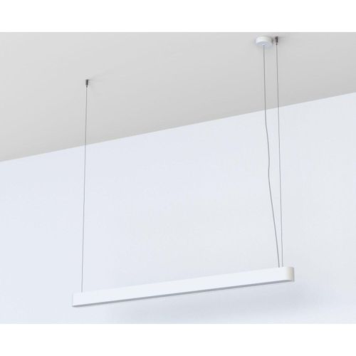 Hängelampe Aluminium H: max. 156 cm Weiß länglich 3000 K warmweißes Licht 3200 lm Modern Hängeleuchte