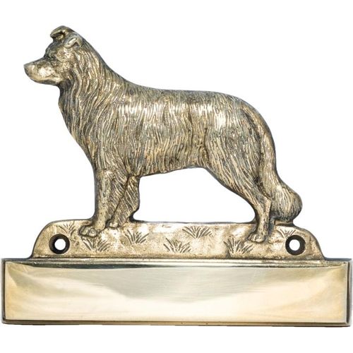 Border Collie - Haustürschild mit Hund, Messingschild mit Namen, personalisiertes Türschild mit Markennamen Art-Dog