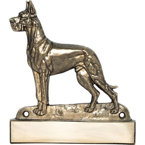 Deutsche Dogge, Ulmer Dogge, Große Dogge I - Haustürschild mit Hund, Messingschild mit Namen, personalisiertes Türschild mit Markennamen Art-Dog