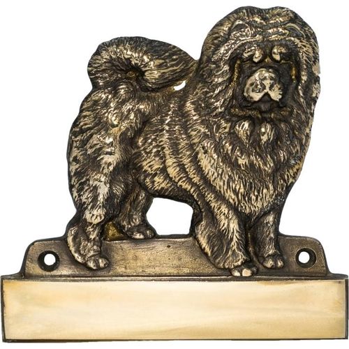 Chow Chow - Haustürschild mit Hund, Messingschild mit Namen, personalisiertes Türschild mit Markennamen Art-Dog