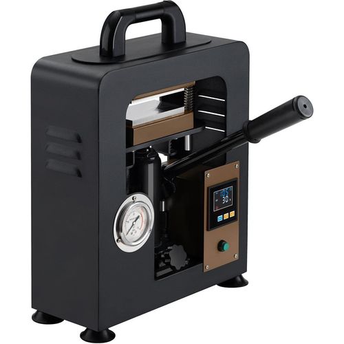 5-Tonnen Rosin Presse 300W-Kolophonium-Extraktionsmaschine mit Dual Heizplatten(6 x 12 cm), Mit digitaler Temperaturkontrolle und Manometer