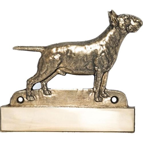 Bull Terrier, Bullterrier - Haustürschild mit Hund, Messingschild mit Namen, personalisiertes Türschild mit Markennamen Art-Dog