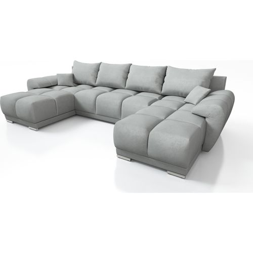 Grau Grosses Wohnzimmer Ecksofa Bett Honey U