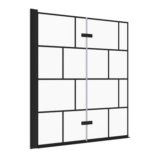 Badewannenaufsatz schwarz 120x140 cm 2 teilig ohne bohren