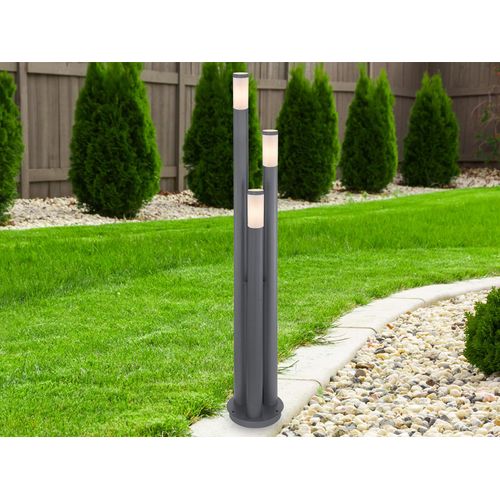 Moderne LED Außenlampe Wegeleuchte Gartenbeleuchtung Anthrazit mit Strom H 170cm