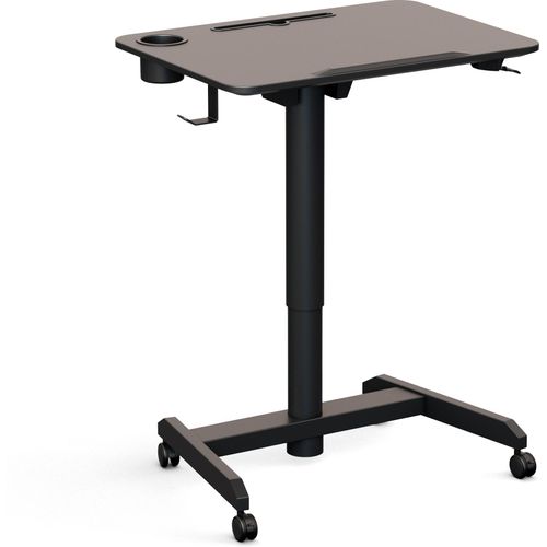 Worktrainer - FlipDesk Schreibtisch - Druckfeder Bedienung - Höhe 68.6 - 107.2 cm - Breite 50 x 70 cm - Mobile Höhenverstellbarer Arbeitstisch - Schwarz