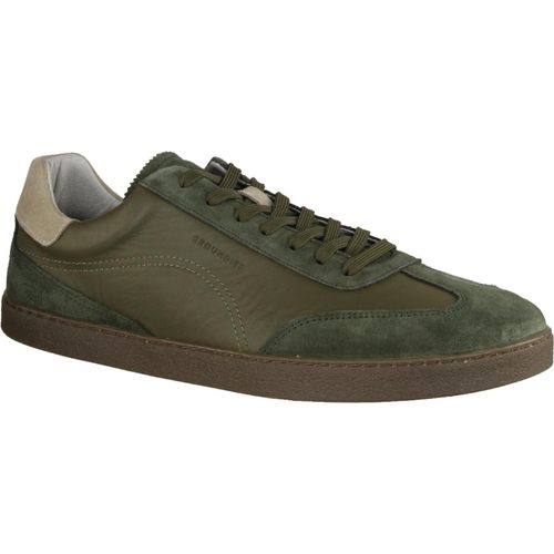 Groundies Panama Herrenschuhe, Barfußsneaker, Leder, Grün - Barfußschuhe HERREN, Grün, leder