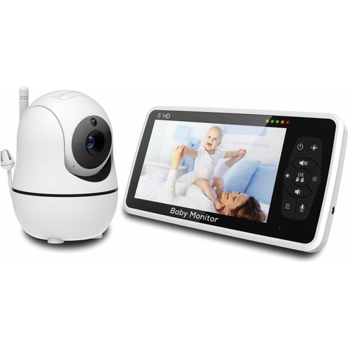 5-Zoll-Babyphone HD-Smart-Babyphone-Sprach-Gegensprechanlage Schreiwarnung Tag- und Nachtmonitor