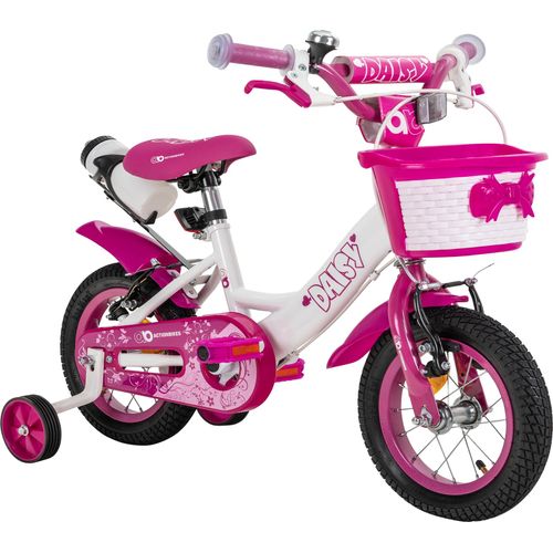 Actionbikes Kinderfahrrad Daisy 12 Zoll | Kinder Fahrrad- V-Brake Bremsen - Kettenschutz - Fahrradständer - Kinder Fahrrad - 2-5 Jahre (East Pink)