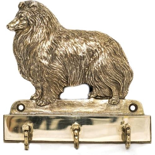 Sheltie - Schlüsselhalter mit Hund, Messinggriff für Hundezubehör, elegante Dekoration für den Flur der Marke Art-Dog
