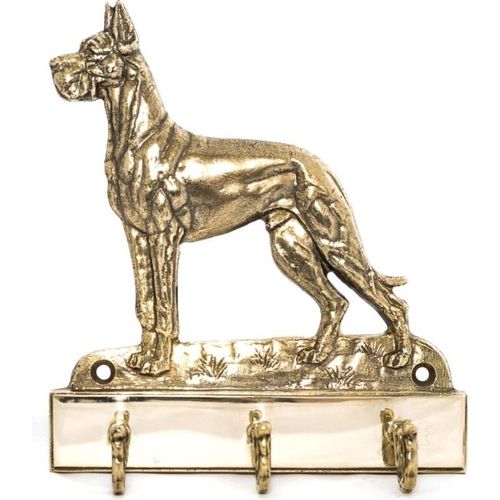 Deutsche Dogge, Ulmer Dogge, Große Dogge I - Schlüsselhalter mit Hund, Messinggriff für Hundezubehör, elegante Dekoration für den Flur der Marke Art-Dog