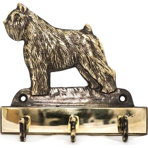 Flandrischer Treibhund, Bouvier des Flandres - Schlüsselhalter mit Hund, Messinggriff für Hundezubehör, elegante Dekoration für den Flur der Marke Art-Dog