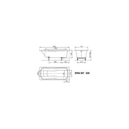 KALDEWEI 226800011001 BW DYNA SET Mod.626, 1600 x 700,