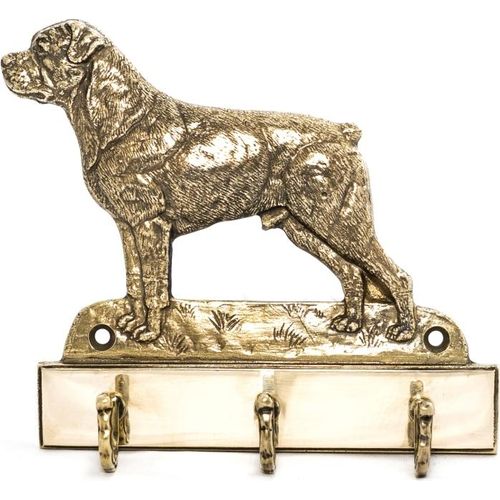 Rottweiler - Schlüsselhalter mit Hund, Messinggriff für Hundezubehör, elegante Dekoration für den Flur der Marke Art-Dog