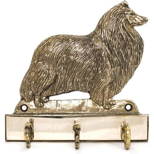 Kurzhaarcollie, Kurzhaariger Schottischer Schaferhund - Schlüsselhalter mit Hund, Messinggriff für Hundezubehör, elegante Dekoration für den Flur der Marke Art-Dog