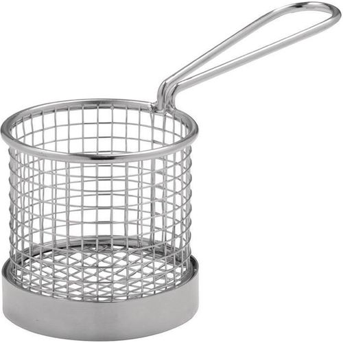 Olympia rundes Frittierkörbchen mit Stiel | Edelstahl | 8cm | 10 Körbchen