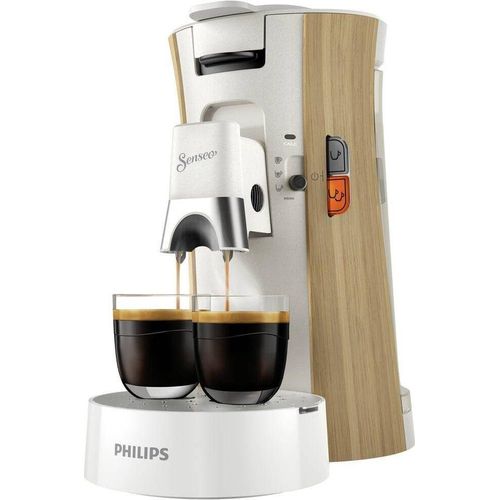 Philips Senseo Select Kaffeepadmaschine - Intensität Plus, Memo-Funktion für 3 Kaffeespezialitäten, Crema Plus, Umweltfreundliches Produkt mit 37% Biobasiertem Kunststoff, Seidenweiß (CSA240/05)