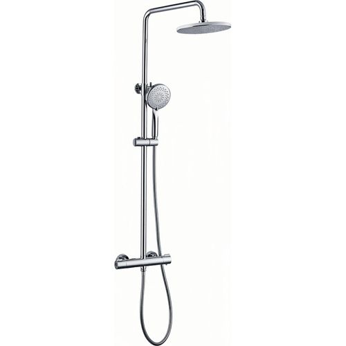 Thermostat Duschsystem HOMELIVE Duschstange mit Brause Duscharmatur mit Thermostat Duschamaturenset Regendusche mit Armatur, Messing, Chrom
