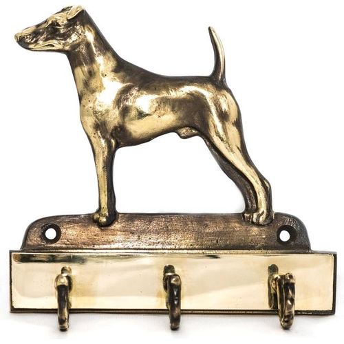 Fox Terrier Glatthaar, Foxterrier - Schlüsselhalter mit Hund, Messinggriff für Hundezubehör, elegante Dekoration für den Flur der Marke Art-Dog