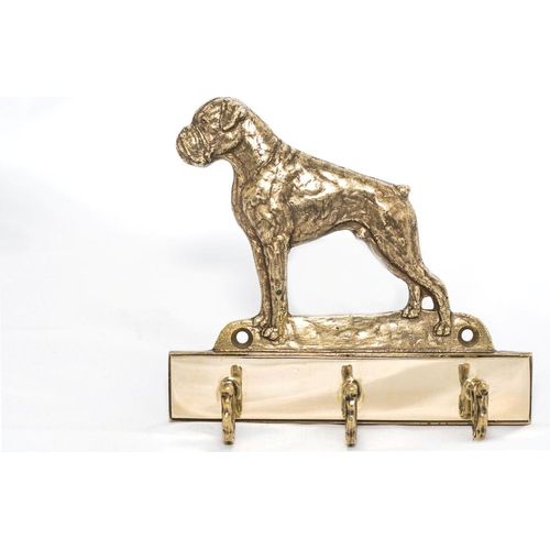 Boxer, Deutscher Boxer I - Schlüsselhalter mit Hund, Messinggriff für Hundezubehör, elegante Dekoration für den Flur der Marke Art-Dog