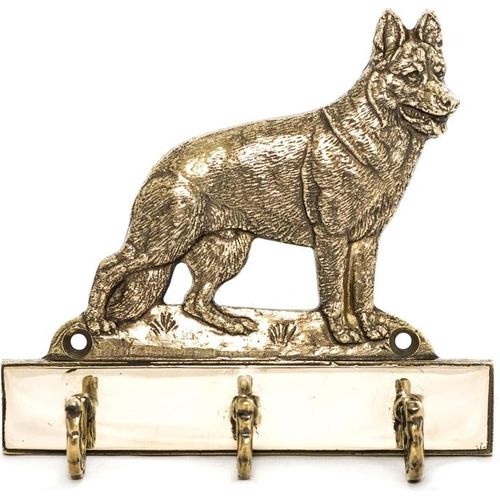 Deutscher Schäferhund - Schlüsselhalter mit Hund, Messinggriff für Hundezubehör, elegante Dekoration für den Flur der Marke Art-Dog