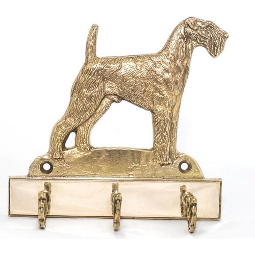Airedale Terrier, Waterside Terrier - Schlüsselhalter mit Hund, Messinggriff für Hundezubehör, elegante Dekoration für den Flur der Marke Art-Dog