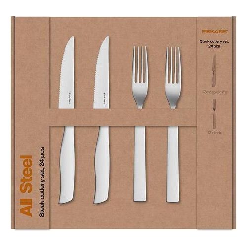 Fiskars All Steel Steakbesteck-Set, 24-teilig, 1071625