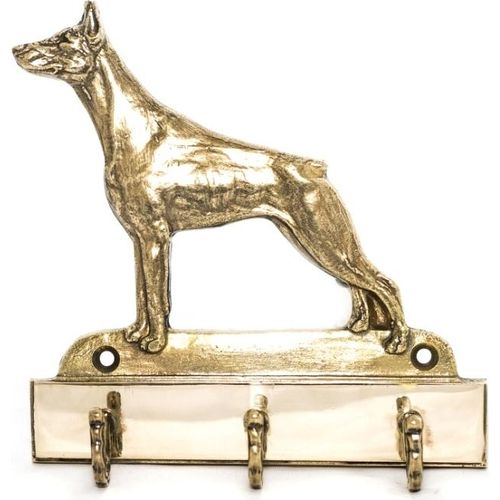 Dobermann I - Schlüsselhalter mit Hund, Messinggriff für Hundezubehör, elegante Dekoration für den Flur der Marke Art-Dog