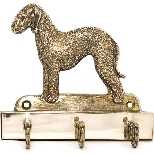 Bedlington Terrier, Rothbury Terrier - Schlüsselhalter mit Hund, Messinggriff für Hundezubehör, elegante Dekoration für den Flur der Marke Art-Dog