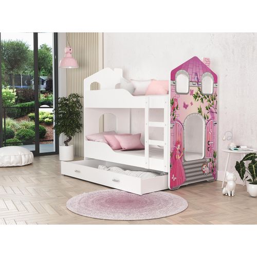 Hochbett, Kinderbett , Etagenbett DO-DO-Prinzessin , 160x80 cm , mit Matratze
