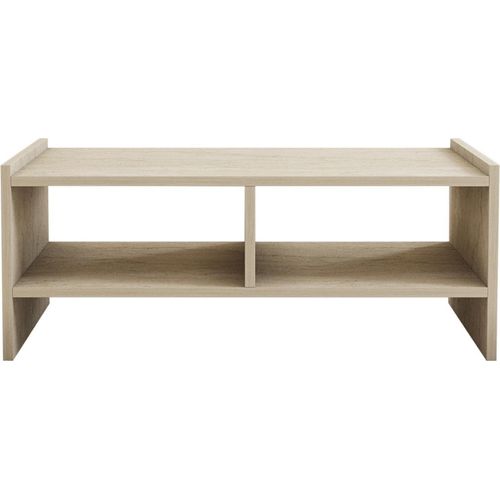 ALBIN Couchtisch aus Holz mit Steinoptik - 2 Fächer