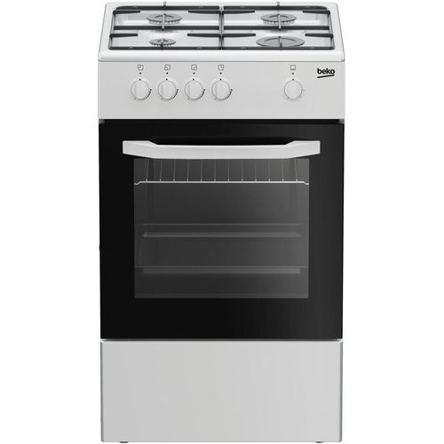 Beko CSG42001FW Freistehender Herd Gas Gaskochfeld Schwarz, Weiß