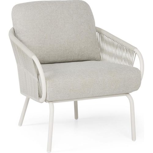 SUNS DOLCE Loungesessel niedrig Stahl/Seil Fishbone weaving