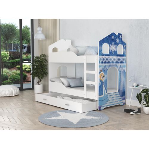 Hochbett, Kinderbett , Etagenbett DO-DO-N mit Motiv , 160x80 cm , mit Matratze