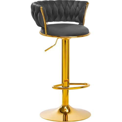 4Rico Barhocker Qs-B313A Samtgrau