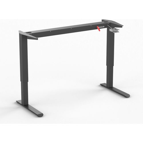 Worktrainer - Updesk Air - Höhenverstellbarer Schreibtisch - Gasfeder Bedienung Gestell - Höhe 71 - 120 cm - Breite 172 cm - Schwarz