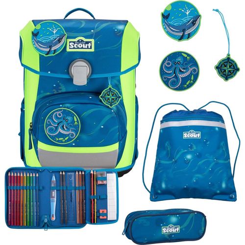 Scout Neo Schulranzen-Set 4 tlg. DIN Deep Sea
