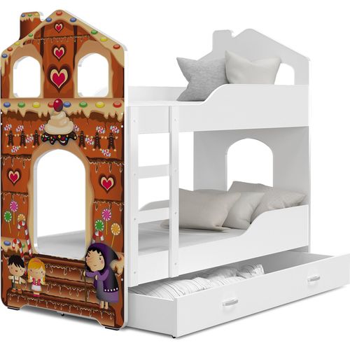 Hochbett, Kinderbett , Etagenbett DO-DO-N mit Motiv 06E , 160x80 cm , mit Matratze