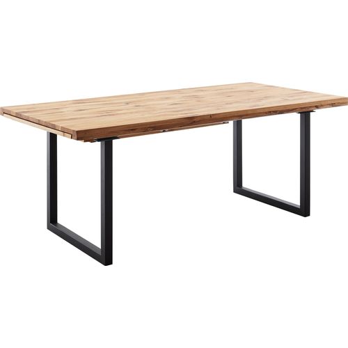 Esstisch Brogar A 1 Wildeiche massiv Varianten U-Gestell Anthrazit, Größe:200(300) x 100 cm