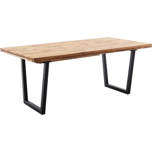 Esstisch Brogar B 8 Wildeiche massiv Varianten Anthrazit Esszimmer, Größe:180(280) x 100 cm