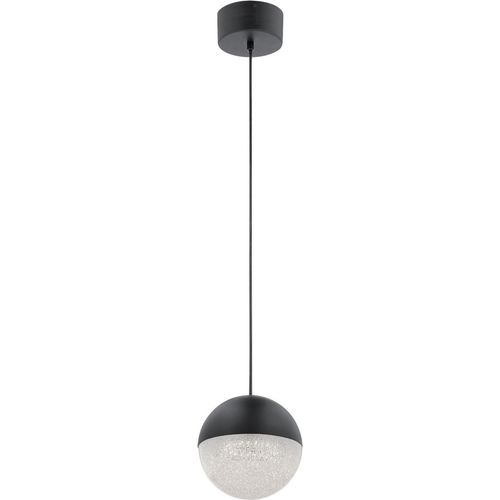 Hängeleuchte LED Aluminium D: 20 cm H: max. 180 cm Schwarz matt Weiß Kugelschirm 2131 lm Retro